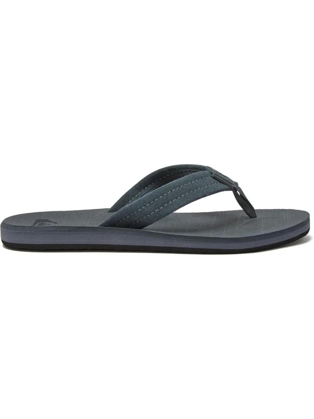 Men's Grey Black Suede Flip Flops Arch Support Athletic Sandals Thong Casual